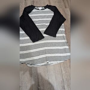 LuLaRoe Black and Gray Striped Top